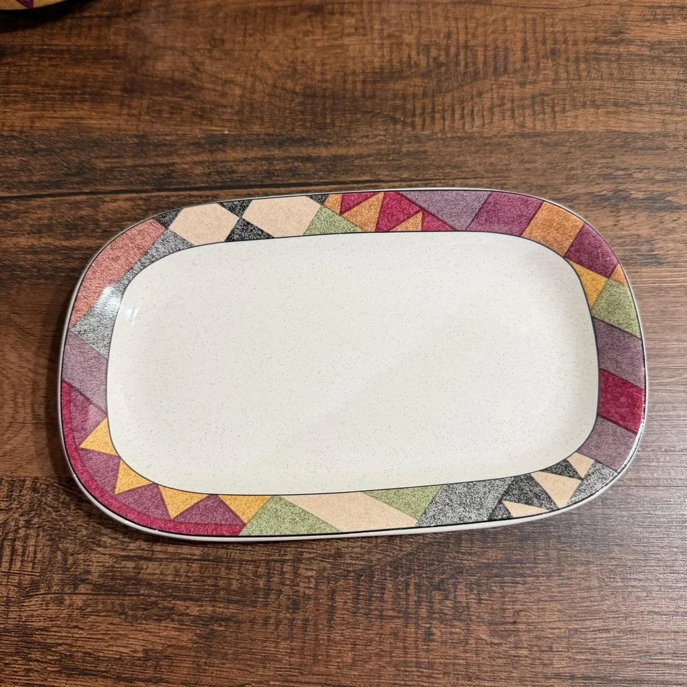 VTG 90s Studio Nova Palm Desert Y2216 Southwestern Relish Tray & Sauce Bowl Set